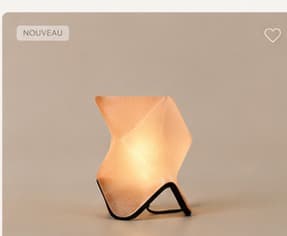 Lampe Angle Mini noir charbon allumee